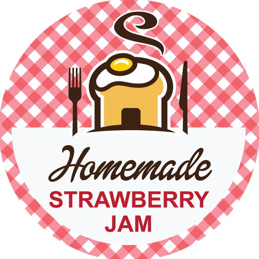 Homemade strawberry jam label
